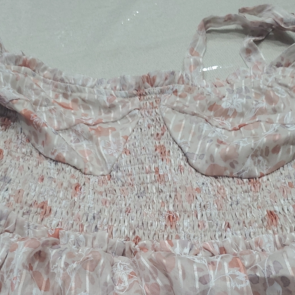 Petal & Pup Pink Floral Layered Midi Dress - Picture 5 of 7